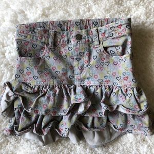 Girls ruffled denim skirt